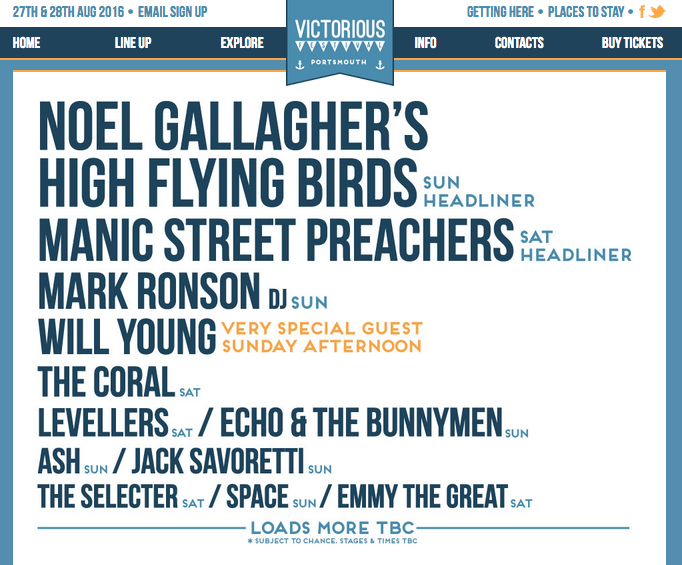Victorious festival line-up